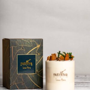 Lime Scented Soy Candle Aromatherapy Candle with Dried Fruits & Cinnamon